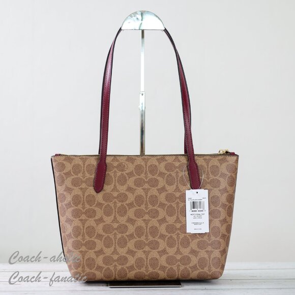 NWT Coach CX587 Fiona Tote Bag In Signature Canvas Horse & Carriage Print - Picture 6 of 11